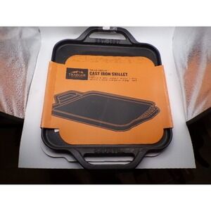 Traeger Induction Cast Iron Skillet BAC620 Black Square‎ Dual Handle 11.5in NEW
